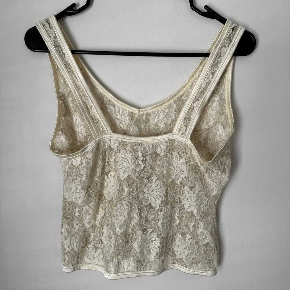 Papillon Blanc cream lace cropped tank - Picture 2 of 7
